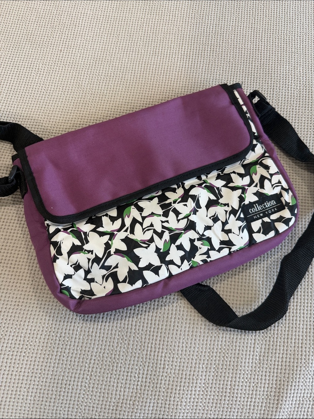 Purple Floral Crossbody Bag